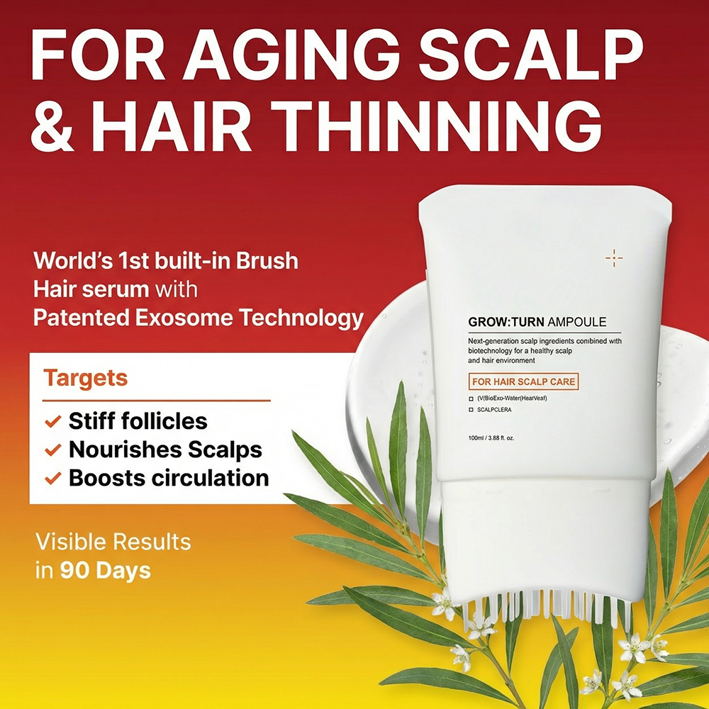 Hair Growth Serum with Massage Brush Applicator – Thickening & Hair Regrowth Scalp Treatment for Fuller, Stronger Hair