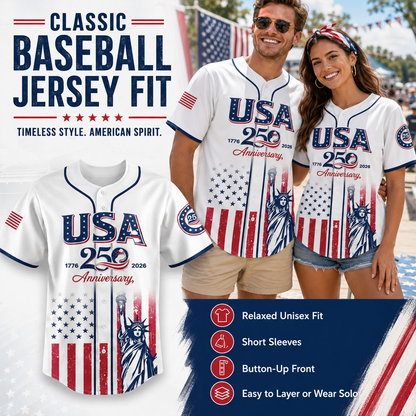 USA 250th Anniversary Baseball Jersey For Men & Women — Wear American Pride In Style