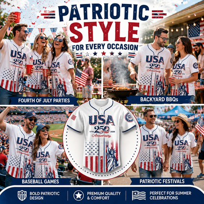 USA 250th Anniversary Baseball Jersey For Men & Women — Wear American Pride In Style