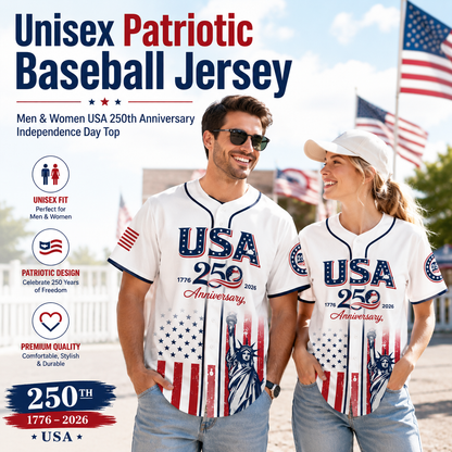 USA 250th Anniversary Baseball Jersey For Men & Women — Wear American Pride In Style
