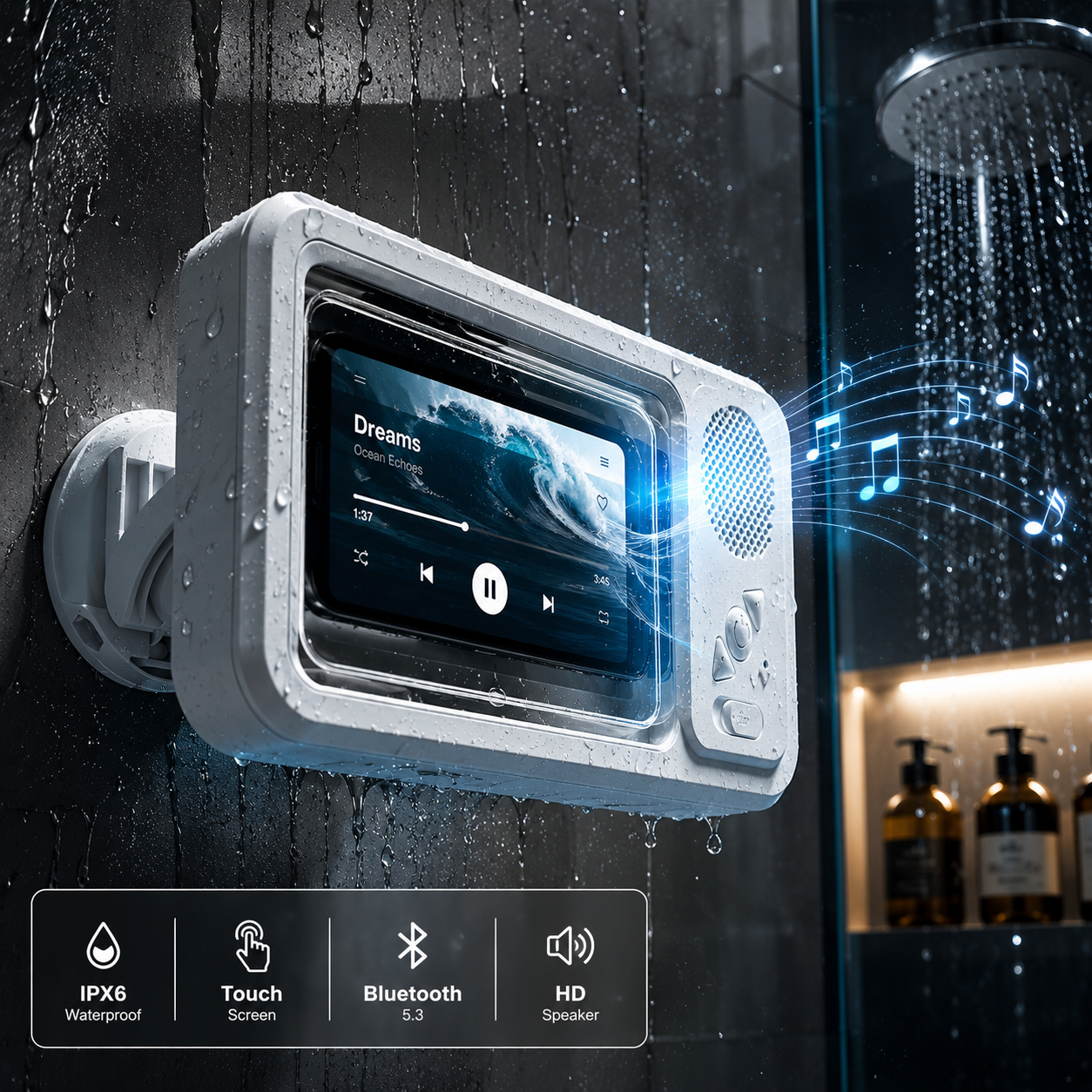 AquaSound™ — Your Shower, Now a Personal Cinema